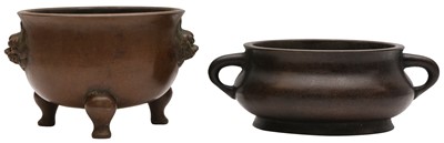 Lot 72 - TWO CHINESE BRONZE CENSERS