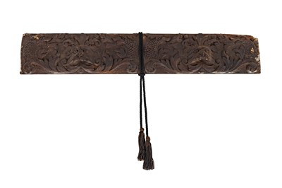 Lot 107 - A 19TH CENTURY CARVED WOOD PANEL