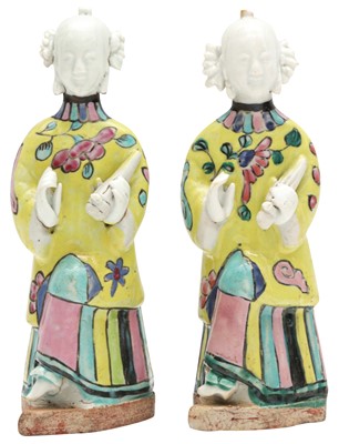Lot 413 - TWO CHINESE FAMILLE-ROSE 'MUSICIAN' FIGURES
