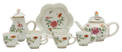 Lot 420 - A CHINESE FAMILLE-ROSE MINIATURE COFFEE SERVICE