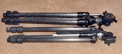 Lot 464 - Manfrotto & Delta Carbon Fibre Tripods for Video/Spotting Scopes.