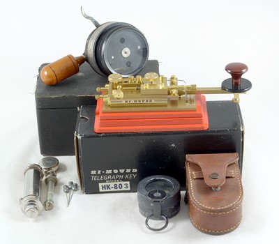 Lot 465 - Hi Mound HK-803 Morse Telegraph Key & Others Scientific Instruments.