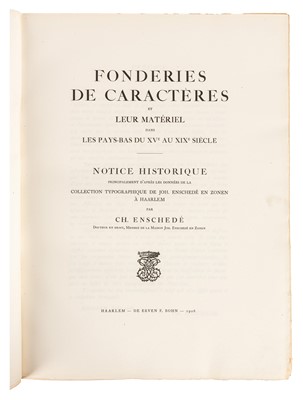 Lot 83 - Enschedé. Founderies de Caractères, Haarlem, 1908