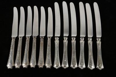 Lot 421 - Two sets of six antique solid Sterling Silver...