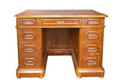 Lot 94 - A FRENCH MAHOGANY PEDESTAL DESK, 19TH CENTURY