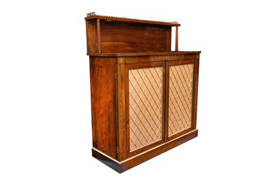 Lot 95 - A REGENCY ROSEWOOD AND BRASS INLAID CHIFFONIER