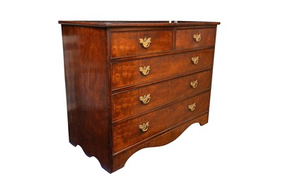 Lot 96 - A GEORGE III MAHOGANY CHEST OF DRAWERS