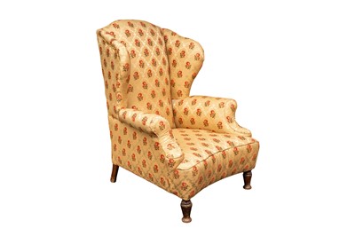 Lot 115 - A VICTORIAN WINGBACK ARMCHAIR, 19TH CENTURY