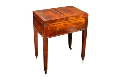 Lot 90 - A LATE 18TH CENTURY GEORGE III INLAID MAHOGANY TEAPOY
