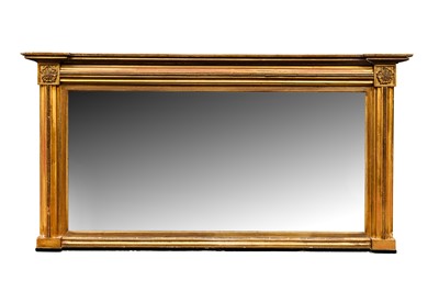 Lot 149 - A REGENCY GILTWOOD OVERMANTEL MIRROR, EARLY 19TH CENTURY
