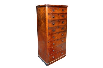 Lot 98 - A VICTORIAN MAHOGANY SECRETAIRE CHEST, MID 19TH CENTURY