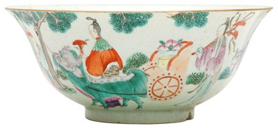 Lot 186 - A CHINESE FAMILLE-ROSE 'FIGURATIVE' BOWL