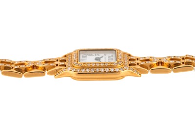 Lot 436 - Lady's Cartier 18k gold and Diamond-Set Bracelet Watch