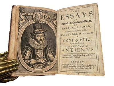 Lot 121 - Bacon. The Essays, or Counsels, Civil and Moral, 1680
