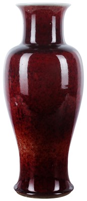 Lot 195 - A LARGE CHINESE LANGYAO-STYLE COPPER RED-GLAZED VASE