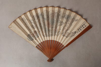 Lot 179 - A RARE CHINESE 'DA QING YITONG NIAN SAN SHENG YUDI QUAN TU' MAP FOLDING FAN