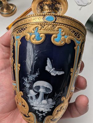 Lot 152 - A Pair of Royal Crown Derby Pate-Sur-Pate Vases & Covers by Desire Leroy