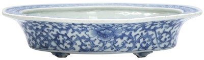 Lot 695 - A CHINESE BLUE AND WHITE 'LOTUS' BASIN