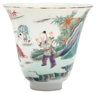 Lot 565 - A CHINESE FAMILLE-ROSE 'BOYS' CUP