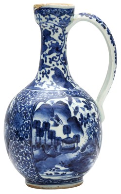 Lot 478 - A JAPANESE ARITA BLUE AND WHITE EWER