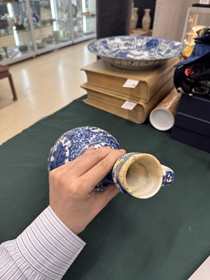 Lot 9 - A Japanese Arita blue and white ewer, 17th century