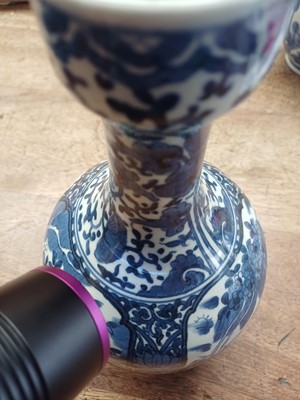 Lot 7 - Two Japanese Arita blue and white 'figural' ewers, 17th century