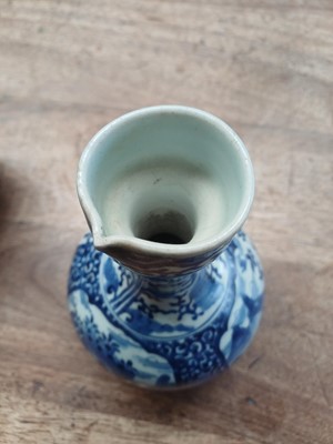 Lot 7 - Two Japanese Arita blue and white 'figural' ewers, 17th century
