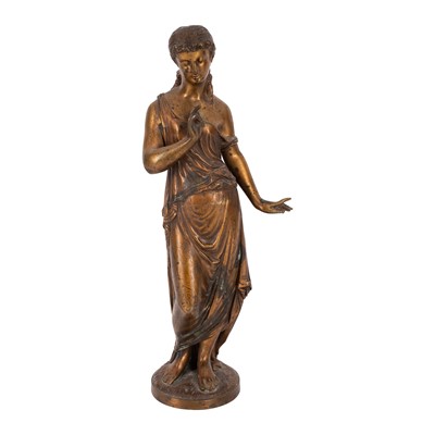 Lot 143 - 19th century French School, A Neo-Classical patinated bronze figure of a lady