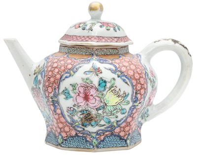 Lot 265 - A CHINESE FAMILLE-ROSE TEAPOT AND COVER