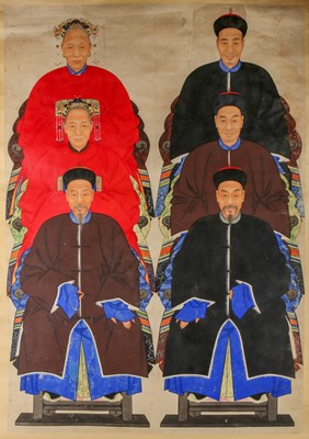 Lot 898 - A CHINESE ANCESTRAL PORTRAIT