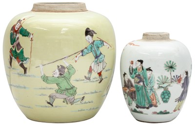 Lot 503 - TWO CHINESE FAMILLE-VERTE JARS