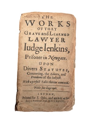 Lot 29 - Jenkins (David) The Works of ..Lawyer Judge Jenkins, Prisoner in Newgate, 1648