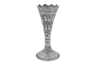 Lot 247 - An early 20th century Persian (Iranian) silver posy vase, Isfahan circa 1910 by Ja’far