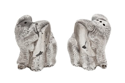 Lot 89 - A PAIR OF ELIZABETH II STERLING SILVER NOVELTY PEPPER POTS/ CRUETS, LONDON 2003 BY RICHARD JARVIS