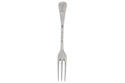 Lot 348 - American colonial interest – A George II sterling silver dessert fork, London 1758 by Ebenezer Coker (reg. 27th March 1738)