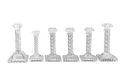 Lot 180 - A GROUP OF SIX BACCARAT CANDLESTICKS