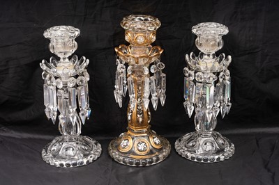 Lot 181 - THREE BACCARAT CRYSTAL LUSTRES