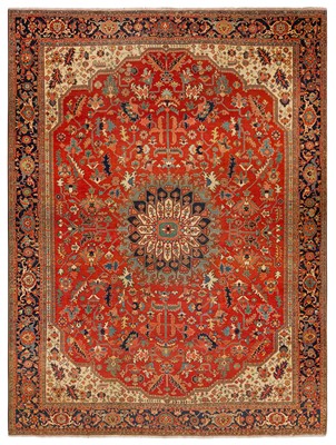 Lot 32 - AN ANTIQUE HERIZ CARPET, NORTH-WEST PERSIA