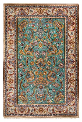 Lot 25 - AN EXTREMELY FINE PART SILK ISFAHAN RUG, CENTRAL PERSIA