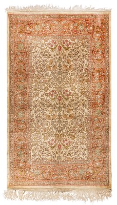 Lot 37 - AN EXTREMELY FINE SIGNED SILK HEREKE RUG, TURKEY