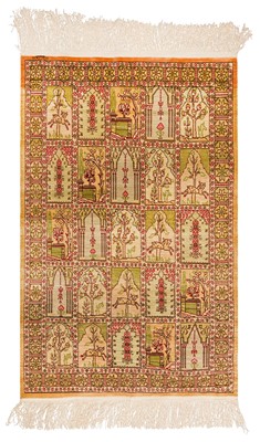 Lot 74 - AN EXTREMELY FINE SIGNED SILK HEREKE RUG, TURKEY