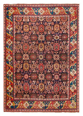 Lot 38 - AN UNUSUAL AZERBAIJAN CARPET OF HARSHANG DESIGN