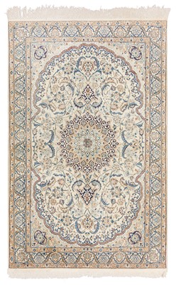 Lot 89 - A VERY FINE PART SILK NAIN RUG, CENTRAL PERSIA