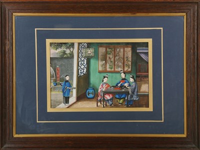 Lot 376 - A CHINESE EXPORT 'FIGURATE' PITH PAINTING