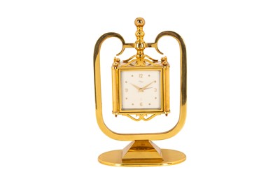 Lot 133 - IMHOF GILT METAL DESK TIMEPIECE / WEATHER STATION