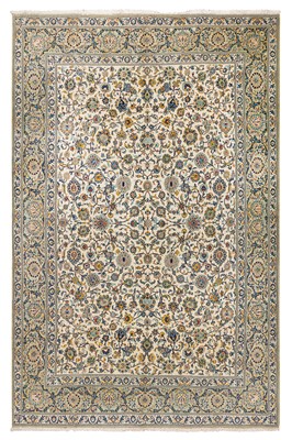 Lot 46 - A FINE SIGNED KASHAN CARPET, CENTRAL PERSIA