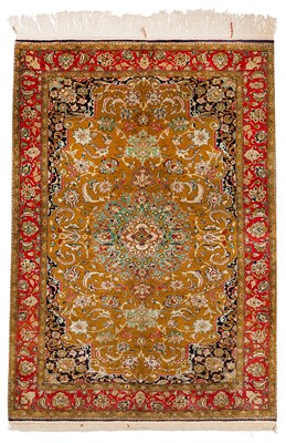 Lot 94 - A VERY FINE SILK QUM RUG, CENTRAL PERSIA