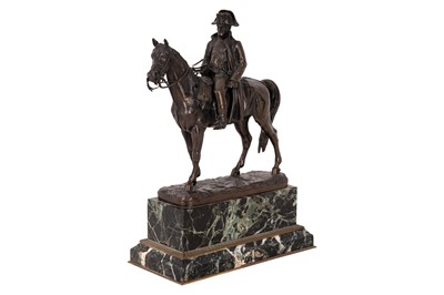 Lot 79 - Emile Pinedo (French, 1840-1916), a bronze sculpture of Napoleon Bonaparte on horseback