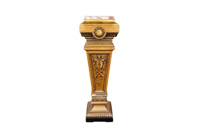 Lot 104 - A CONTINENTAL GILTWOOD PEDESTAL, LATE 19TH CENTURY