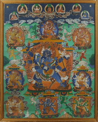 Lot 897 - A TIBETAN PAINTED THANGKA